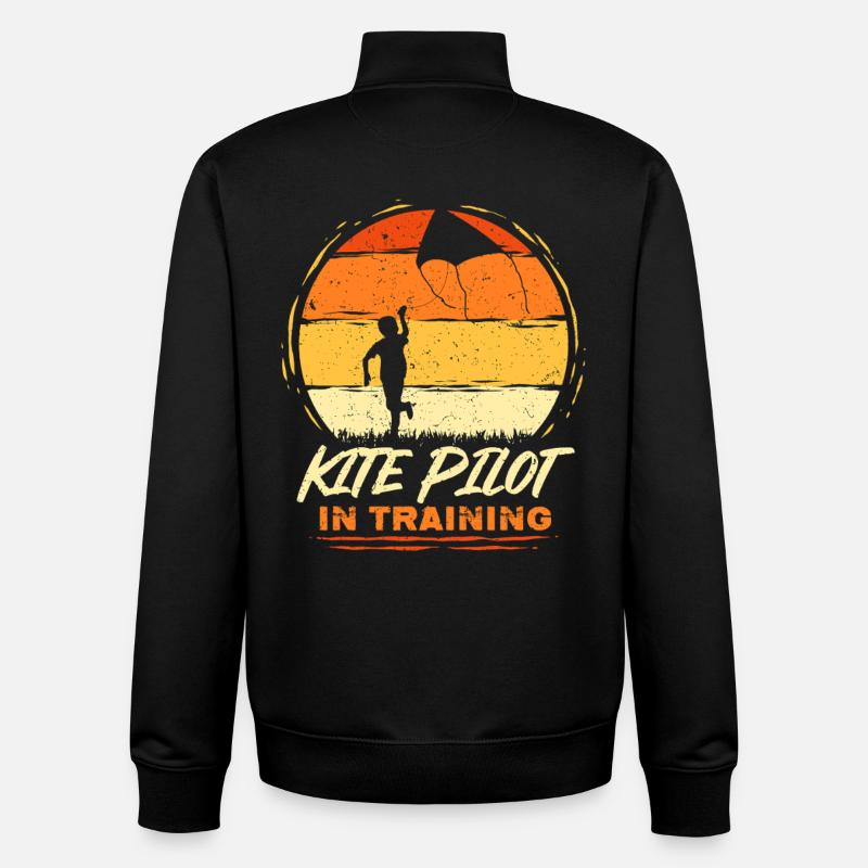 Drachen Drachensteigen Kite Pilot In Training - Unisex Organic Zip Sweatshirt von Stanley/Stella - Schwarz