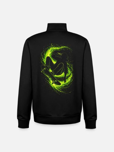 Energy Drink Skateboarder - Unisex Organic Zip Sweatshirt by Stanley/Stella - black