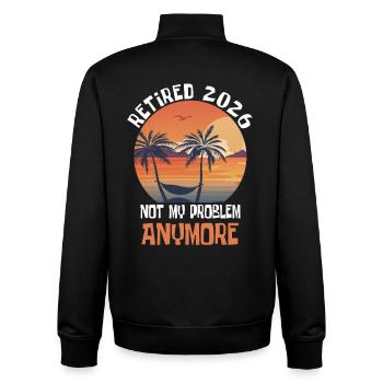 Ruhestand 2026 Rentner Geschenk - Unisex Organic Zip Sweatshirt von Stanley/Stella - Schwarz - Hinten - AI Model Male 185 light (185cm)