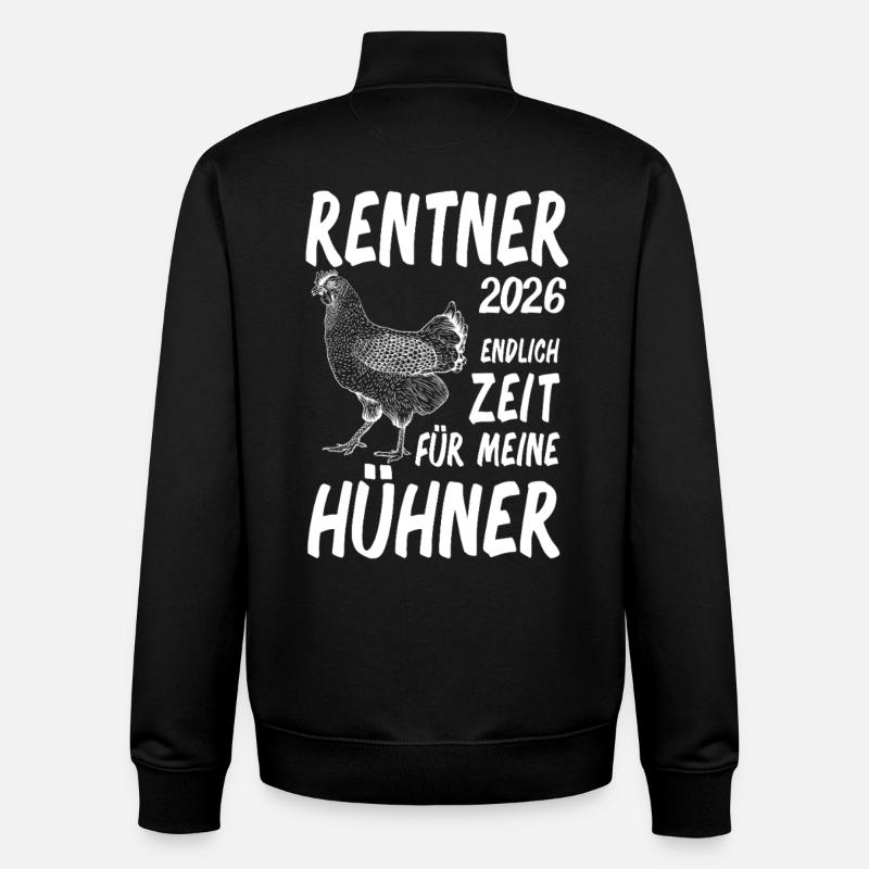 Pensioners 2026 chickens - Unisex Organic Zip Sweatshirt by Stanley/Stella - black