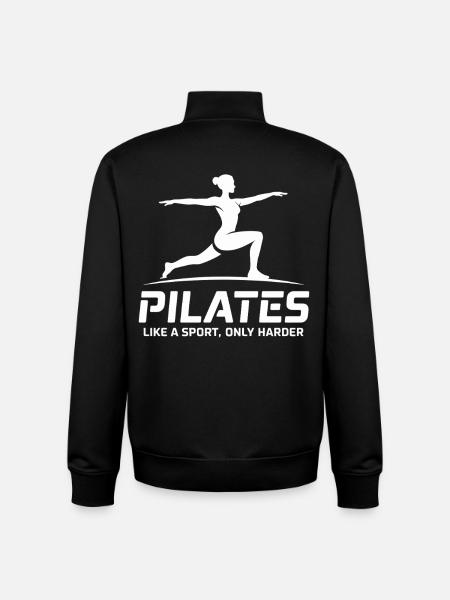 Pilates like sport – harder - Unisex Organic Zip Sweatshirt by Stanley/Stella - black