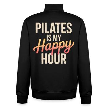 Pilates is my happy hour - Unisex Organic Zip Sweatshirt by Stanley/Stella - black - Back - AI Model Male 185 light (185cm)