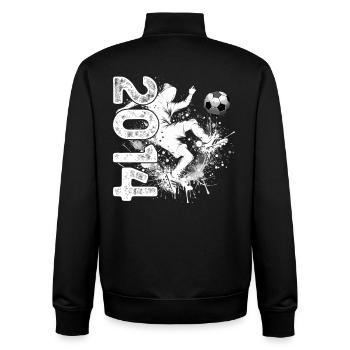 12. Geburtstag Jahrgang 2014 12 Jahre Fußball - Unisex Organic Zip Sweatshirt von Stanley/Stella - Schwarz - Hinten - AI Model Male 185 light (185cm)