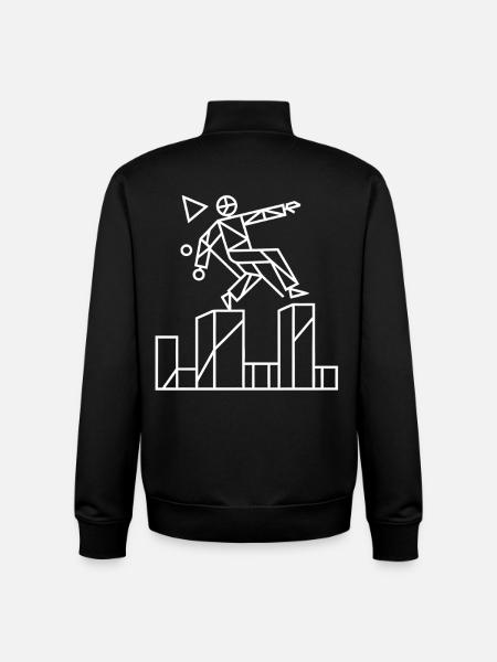 Parkour Runner Geometric Line Art - Unisex Organic Zip Sweatshirt von Stanley/Stella - Schwarz