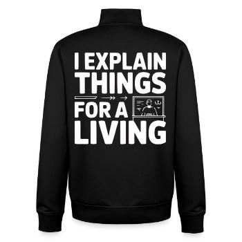 I Explain Things For A Living - Unisex Organic Zip Sweatshirt von Stanley/Stella - Schwarz - Hinten - AI Model Male 185 light (185cm)