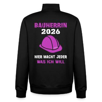 Bauherrin 2026 Baustelle - Unisex Organic Zip Sweatshirt von Stanley/Stella - Schwarz - Hinten - AI Model Male 185 light (185cm)