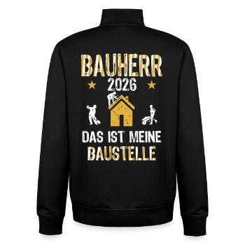 Client 2026 Construction site Start of construction - Unisex Organic Zip Sweatshirt by Stanley/Stella - black - Back - AI Model Male 185 light (185cm)