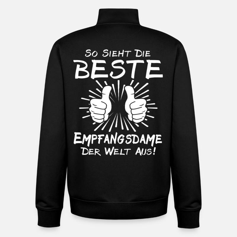 Réceptionniste - Sweat zippé unisexe en coton bio Stanley/Stella - noir