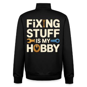 Réparer des trucs est mon hobby - Sweat zippé unisexe en coton bio Stanley/Stella - noir - Dos - AI Model Male 185 light (185cm)