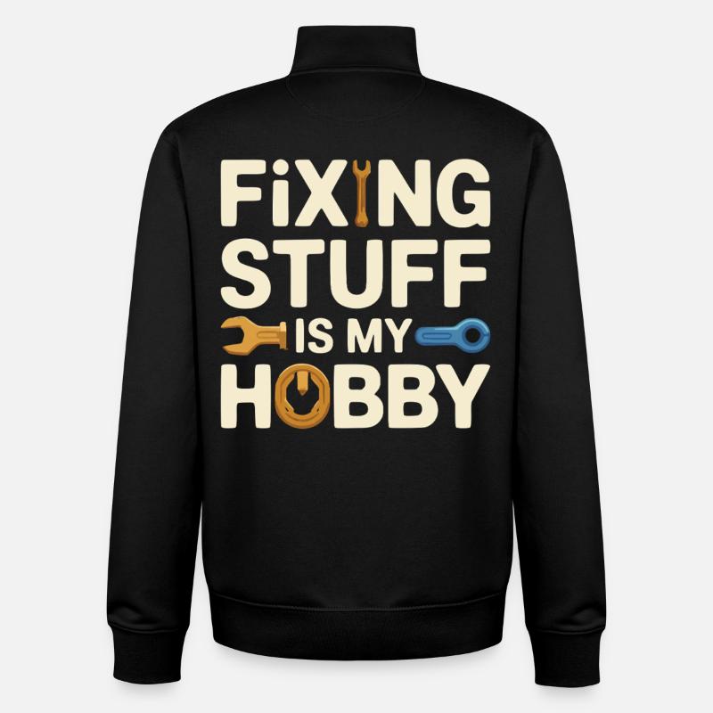 Réparer des trucs est mon hobby - Sweat zippé unisexe en coton bio Stanley/Stella - noir