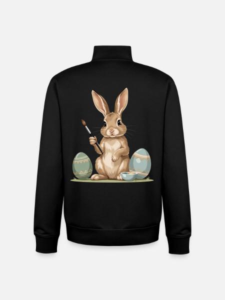 Osterhase mit Pinsel - Unisex Organic Zip Sweatshirt von Stanley/Stella - Schwarz