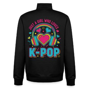 Just a girl, das koreanische K-Pop-Musik liebt - Unisex Organic Zip Sweatshirt von Stanley/Stella - Schwarz - Hinten - AI Model Male 185 light (185cm)