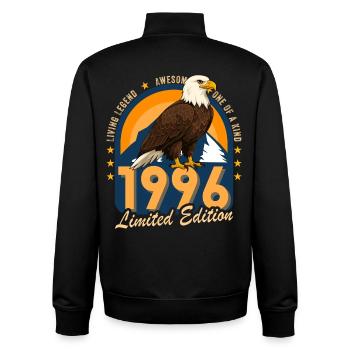 1996 Year of birth Year 1996 30th birthday Male - Unisex Organic Zip Sweatshirt by Stanley/Stella - black - Back - AI Model Male 185 light (185cm)