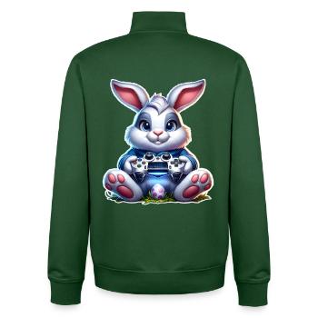 Joueur de Jeux de Lapins de Pâques - Sweat zippé unisexe en coton bio Stanley/Stella - vert bouteille - Dos - AI Model Male 185 dark (185cm)