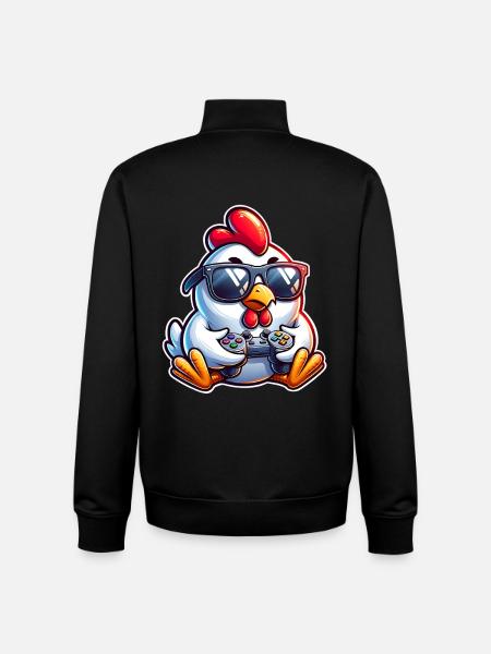 Gamer Huhn mit Controller - Unisex Organic Zip Sweatshirt von Stanley/Stella - Schwarz