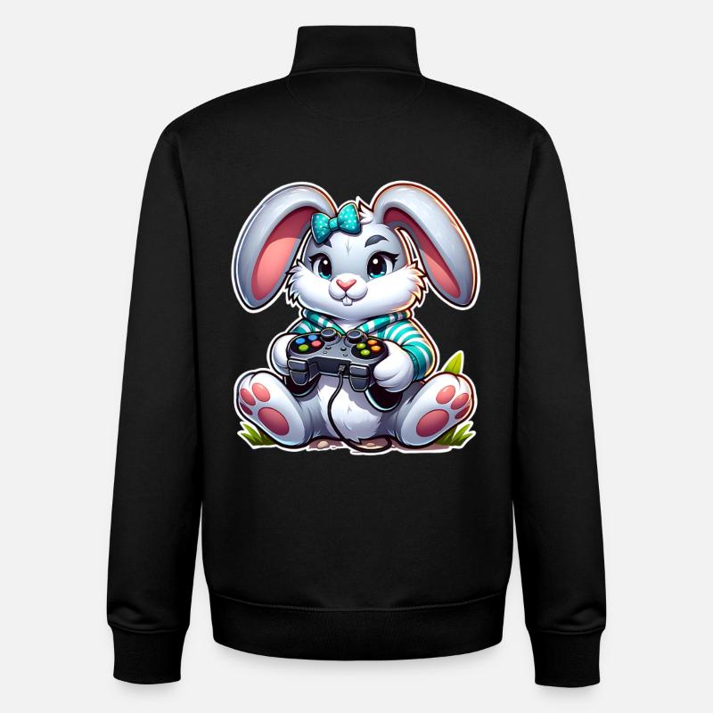 Jeux de Pâques - Sweat zippé unisexe en coton bio Stanley/Stella - noir