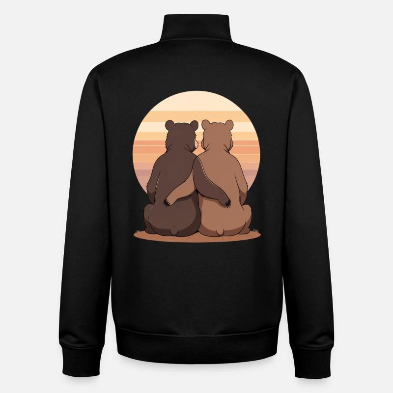 Sonnenuntergangsduo der Bären - Unisex Organic Zip Sweatshirt von Stanley/Stella - Schwarz