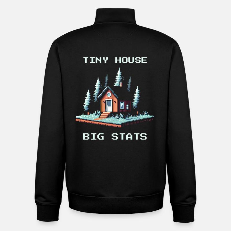 Tiny House, große Werte | Minimalismus - Unisex Organic Zip Sweatshirt von Stanley/Stella - Schwarz