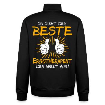Ergotherapeut Geschenkidee - Unisex Organic Zip Sweatshirt von Stanley/Stella - Schwarz - Hinten - AI Model Male 185 light (185cm)