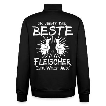 Bester Fleischer - Unisex Organic Zip Sweatshirt von Stanley/Stella - Schwarz - Hinten - AI Model Male 185 light (185cm)