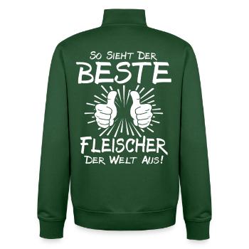 Bester Fleischer - Unisex Organic Zip Sweatshirt von Stanley/Stella - Flaschengrün - Hinten - AI Model Male 185 dark (185cm)