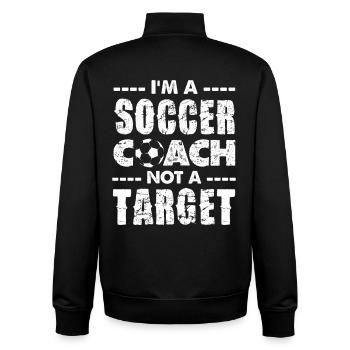 Fußballtrainer, kein Ziel - Unisex Organic Zip Sweatshirt von Stanley/Stella - Schwarz - Hinten - AI Model Male 185 light (185cm)