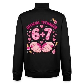 13e anniversaire officiel de Teenager Hearts & Nails 67 - Sweat zippé unisexe en coton bio Stanley/Stella - noir - Dos - AI Model Male 185 light (185cm)