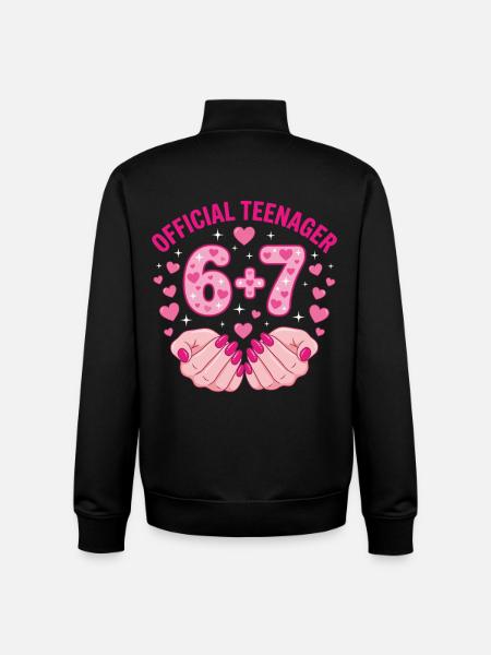 Officiel Teenager 67 Hearts 13-års fødselsdag - Stanley/Stella unisex sweatshirt med lynlås i økologisk - sort