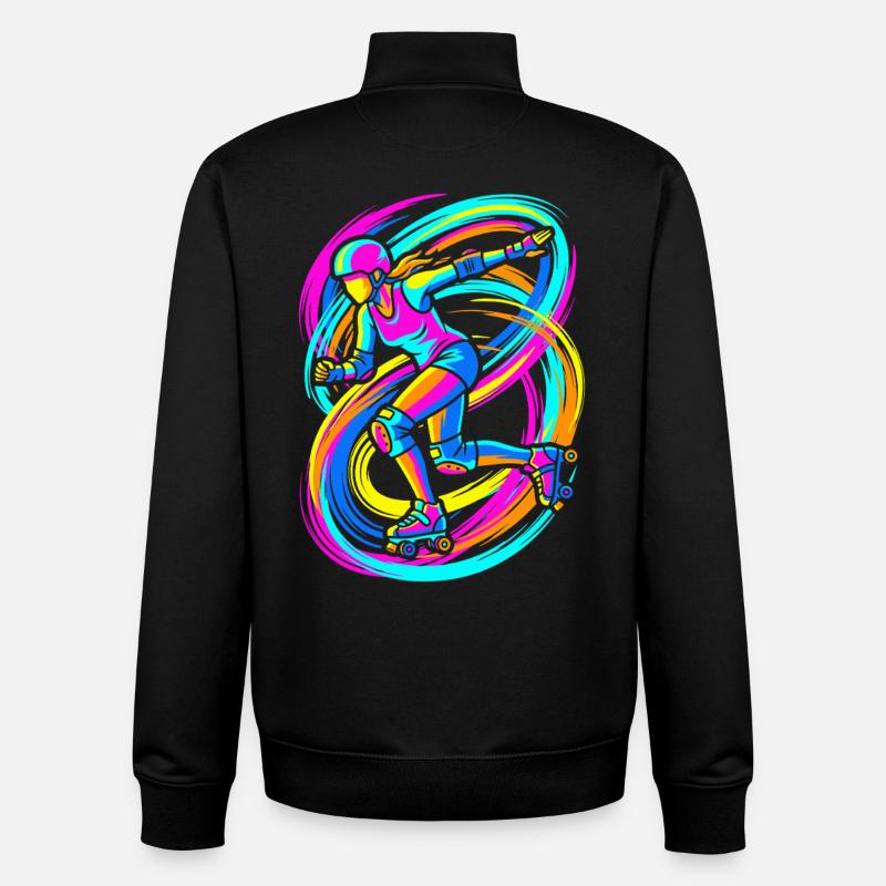 Roller skater - Unisex Organic Zip Sweatshirt by Stanley/Stella - black