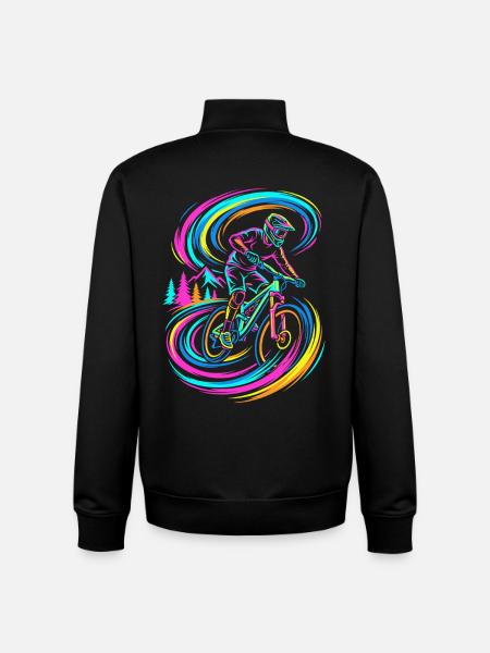 Mountain Biker - Unisex Organic Zip Sweatshirt by Stanley/Stella - black