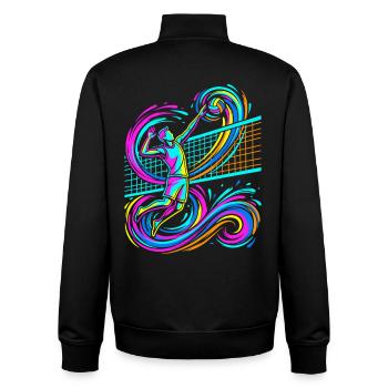 Volley-ball - Sweat zippé unisexe en coton bio Stanley/Stella - noir - Dos - AI Model Male 185 light (185cm)