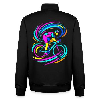 Cyclist - Unisex Organic Zip Sweatshirt by Stanley/Stella - black - Back - AI Model Male 185 light (185cm)