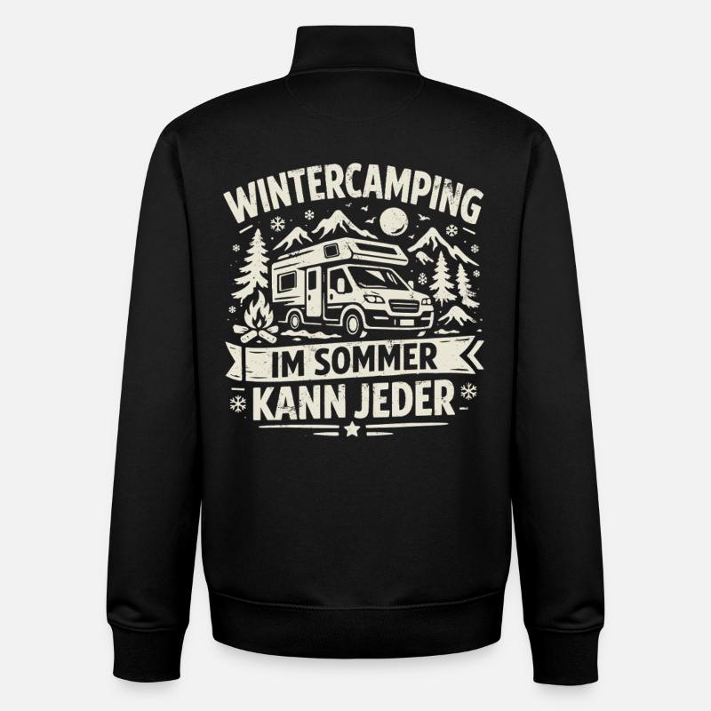 Wintercamping | Im Sommer kann jeder - Unisex Organic Zip Sweatshirt von Stanley/Stella - Schwarz