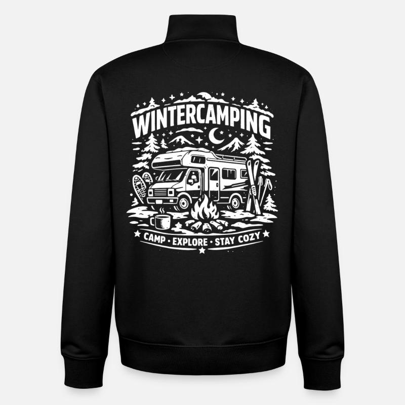 Winter Camping | Abenteuer - Unisex Organic Zip Sweatshirt von Stanley/Stella - Schwarz