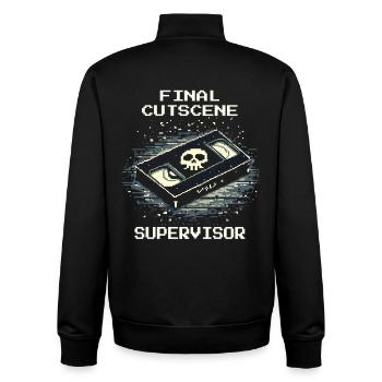 Final Cutscene | Bestatter mit Humor - Unisex Organic Zip Sweatshirt von Stanley/Stella - Schwarz - Hinten - AI Model Male 185 light (185cm)
