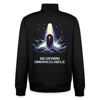 Pas de réapparition | Humour noir de l’entrepreneur de pompes funèbres - Sweat zippé unisexe en coton bio Stanley/Stella - noir - Dos - AI Model Male 185 light (185cm)