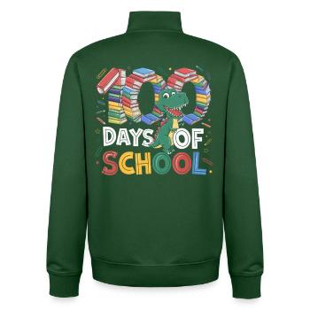 Dino Learning Fun Days of School - Unisex Organic Zip Sweatshirt by Stanley/Stella - bottle green - Back - AI Model Male 185 dark (185cm)