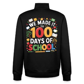100 days of school jubilation - Unisex Organic Zip Sweatshirt by Stanley/Stella - black - Back - AI Model Male 185 light (185cm)