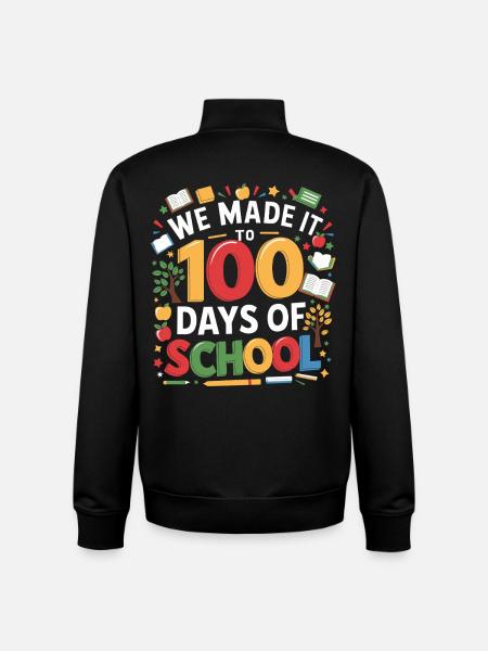 100 days of school jubilation - Unisex Organic Zip Sweatshirt by Stanley/Stella - black