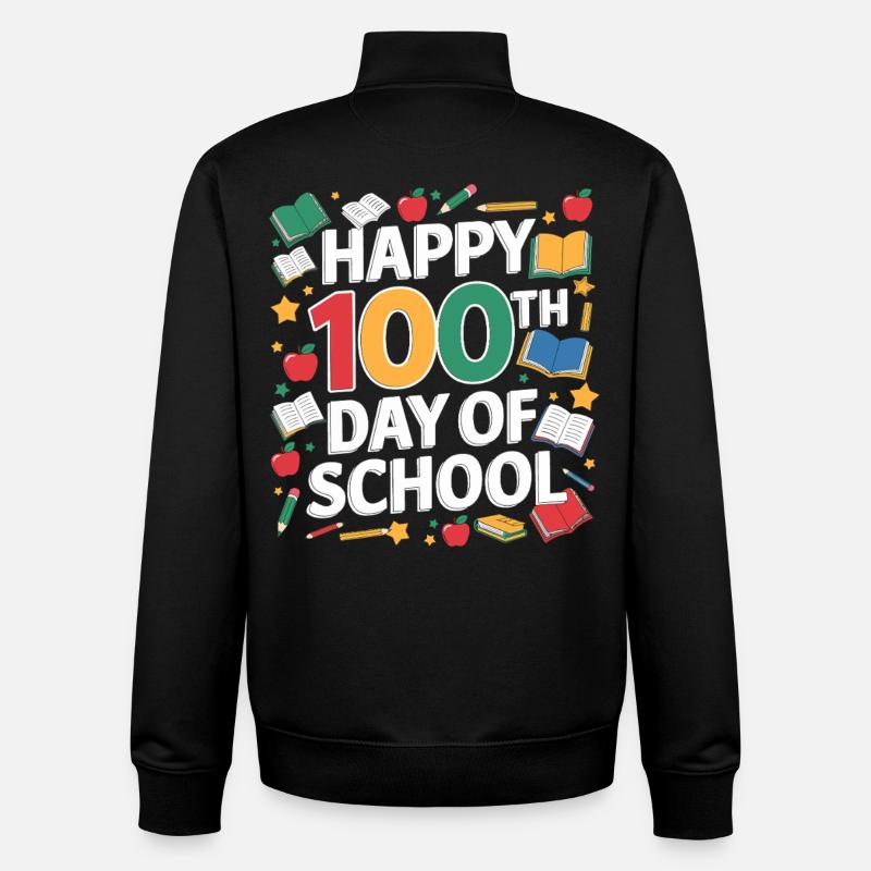 Centième jour de jubilation - Sweat zippé unisexe en coton bio Stanley/Stella - noir