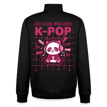 Juste une fille qui adore la musique coréenne mignonne de la K-pop - Sweat zippé unisexe en coton bio Stanley/Stella - noir - Dos - AI Model Male 185 light (185cm)