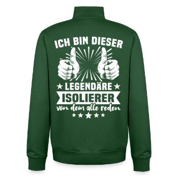 Isolierer Legende - Unisex Organic Zip Sweatshirt von Stanley/Stella - Flaschengrün - Hinten - AI Model Male 185 dark (185cm)