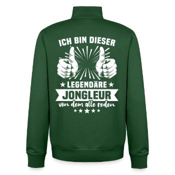 Jongleur Legende - Unisex Organic Zip Sweatshirt von Stanley/Stella - Flaschengrün - Hinten - AI Model Male 185 dark (185cm)