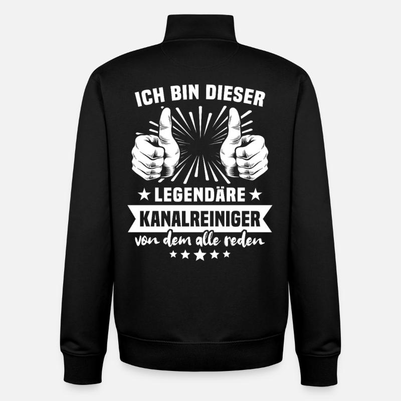 Sewer Cleaner Legend - Unisex Organic Zip Sweatshirt by Stanley/Stella - black