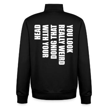 Klartext Typo Statement - Unisex Organic Zip Sweatshirt von Stanley/Stella - Schwarz - Hinten - AI Model Male 185 light (185cm)