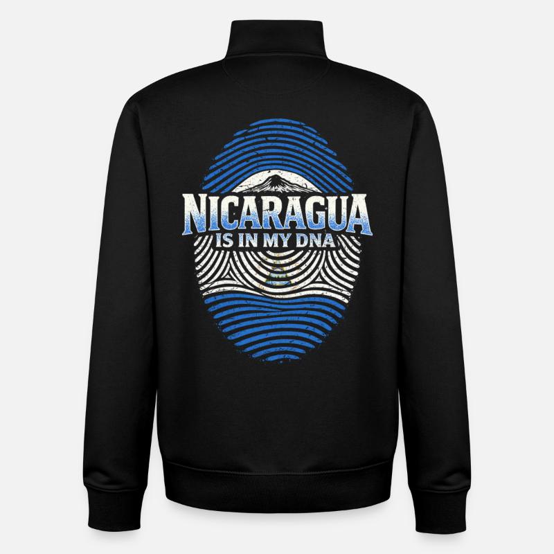 Nicaragua Nicaragic - Sweat zippé unisexe en coton bio Stanley/Stella - noir