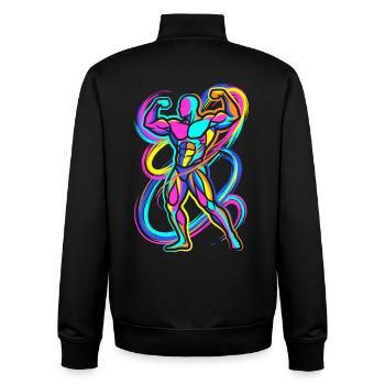 Bodybuilder - Unisex Organic Zip Sweatshirt by Stanley/Stella - black - Back - AI Model Male 185 light (185cm)