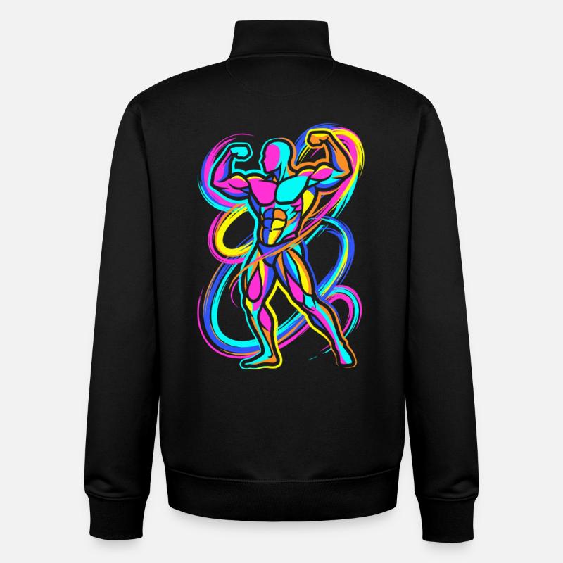 Bodybuilder - Unisex Organic Zip Sweatshirt by Stanley/Stella - black