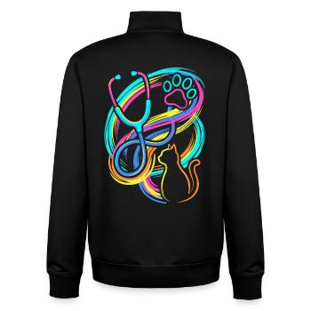 vétérinaire - Sweat zippé unisexe en coton bio Stanley/Stella - noir - Dos - AI Model Male 185 light (185cm)