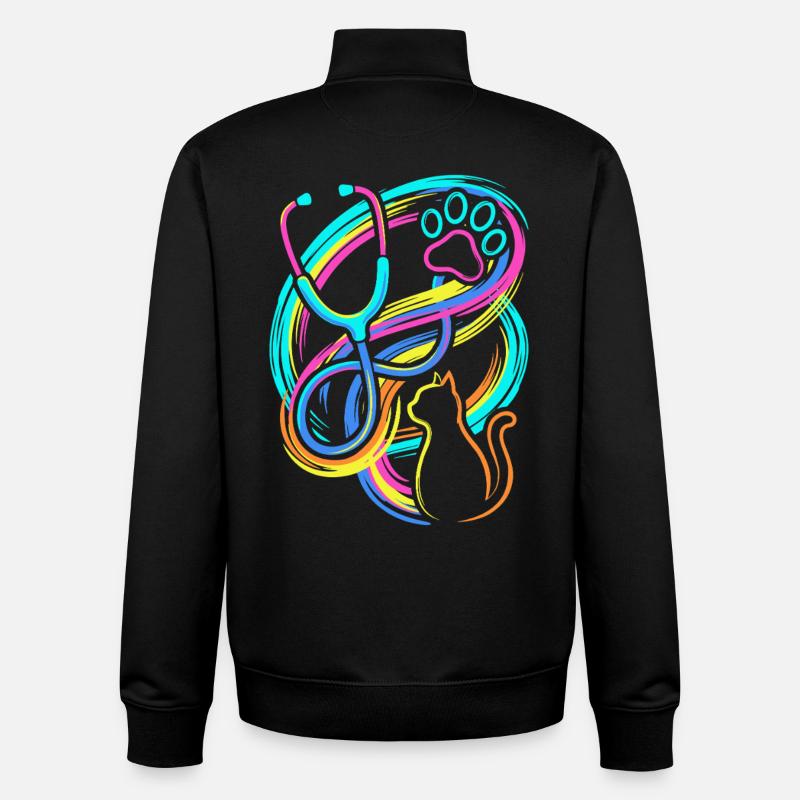 veterinary - Unisex Organic Zip Sweatshirt by Stanley/Stella - black